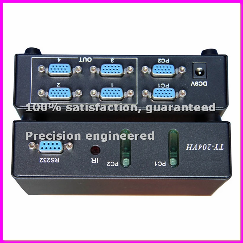 

2 in 4 Out VGA Splitter Switcher Video Game Distribution 350MHz Support 1920x1440 with IR Remote Control US PLUG-ELEC