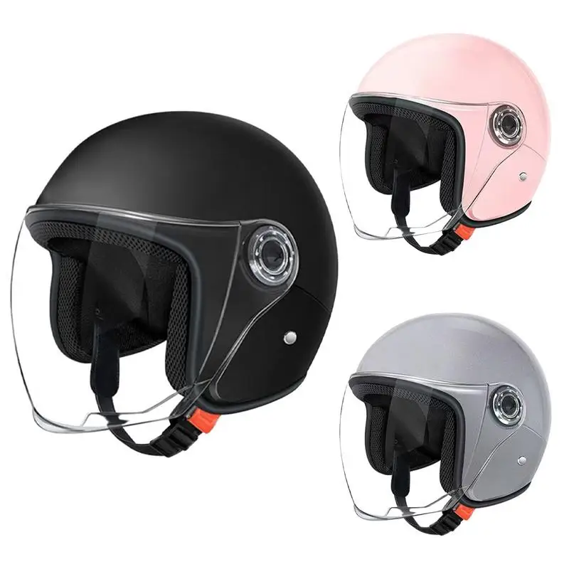 

Motorcycle Helmets With Visors Electric Bike Safty Hats Retro Riding Lens Helmets Racing Moped Sunscreen Helmets For Men Women