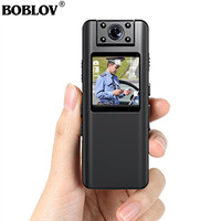 Boblov A22 1080P HD Infrared Night Vision Mini Camera with LED Screen Small Camcorder 180° Angel Bodycam Police Cam Bike Camera