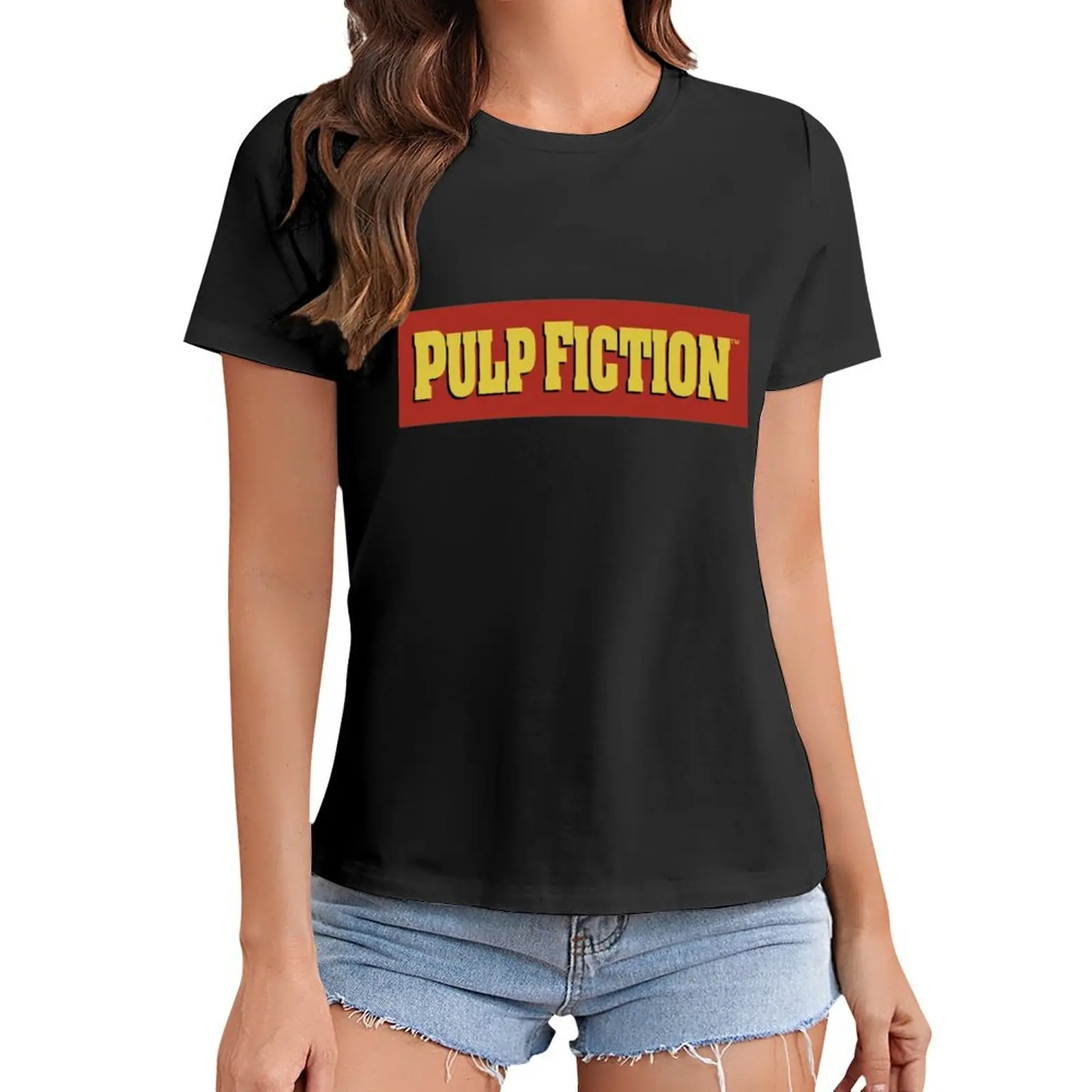 

Pulp Fiction Logo T-Shirt Aesthetic clothing summer top t shirt Women