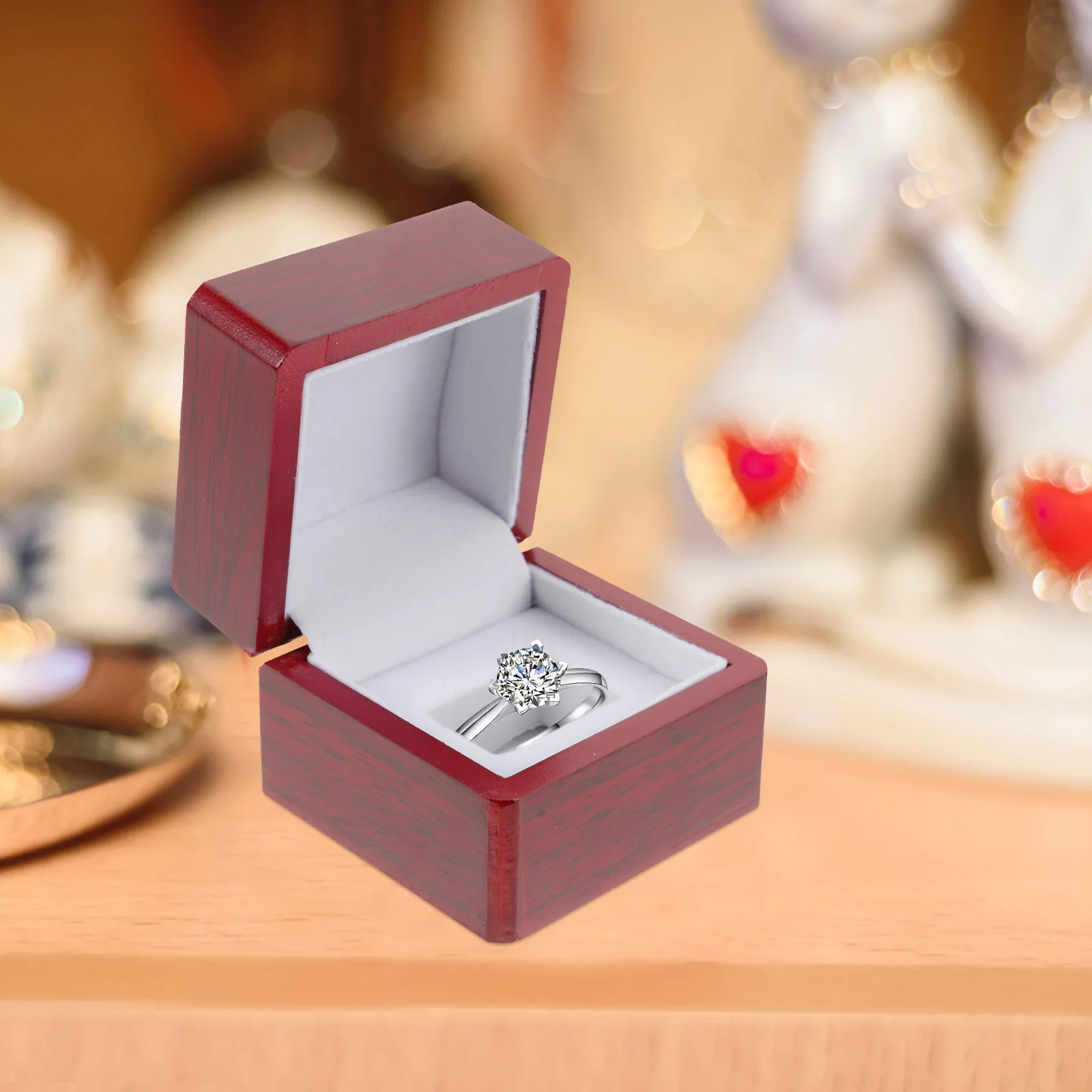 

Деревянная шкатулка для колец, изысканная витрина, легкий портативный органайзер для хранения свадебных и помолвок, органайзер для ювелирных изделий