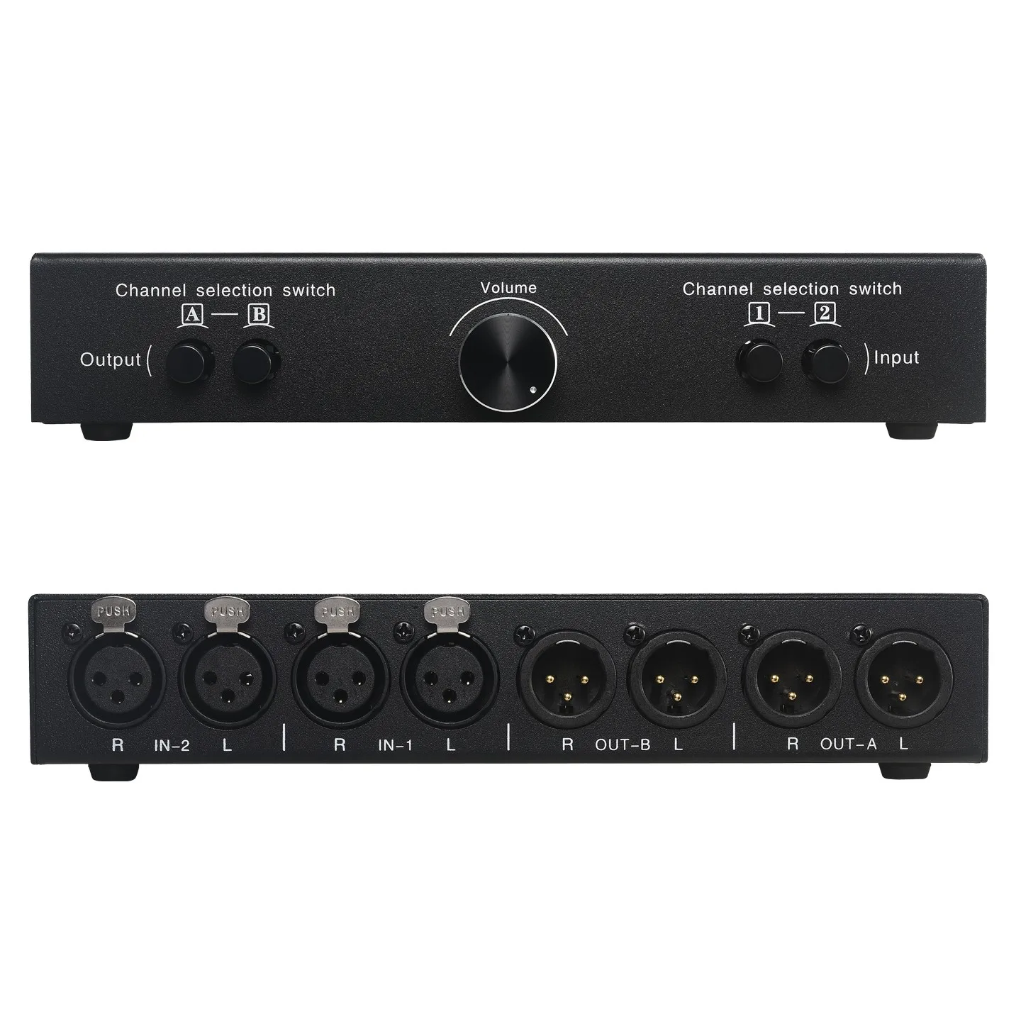 Wishcolor LYNEPAUAIO B083 2 In 2 Out Fully Balanced Audio Switcher XLR Stereo Selector with Volume Control
