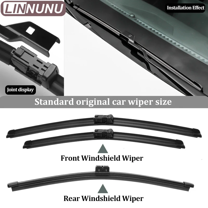 LINNUNU Fit for Geely Monjaro Xingyue L Car Styling U Frameless Bracketless Rubber FrontRear Windshield Wiper Blades Accessories