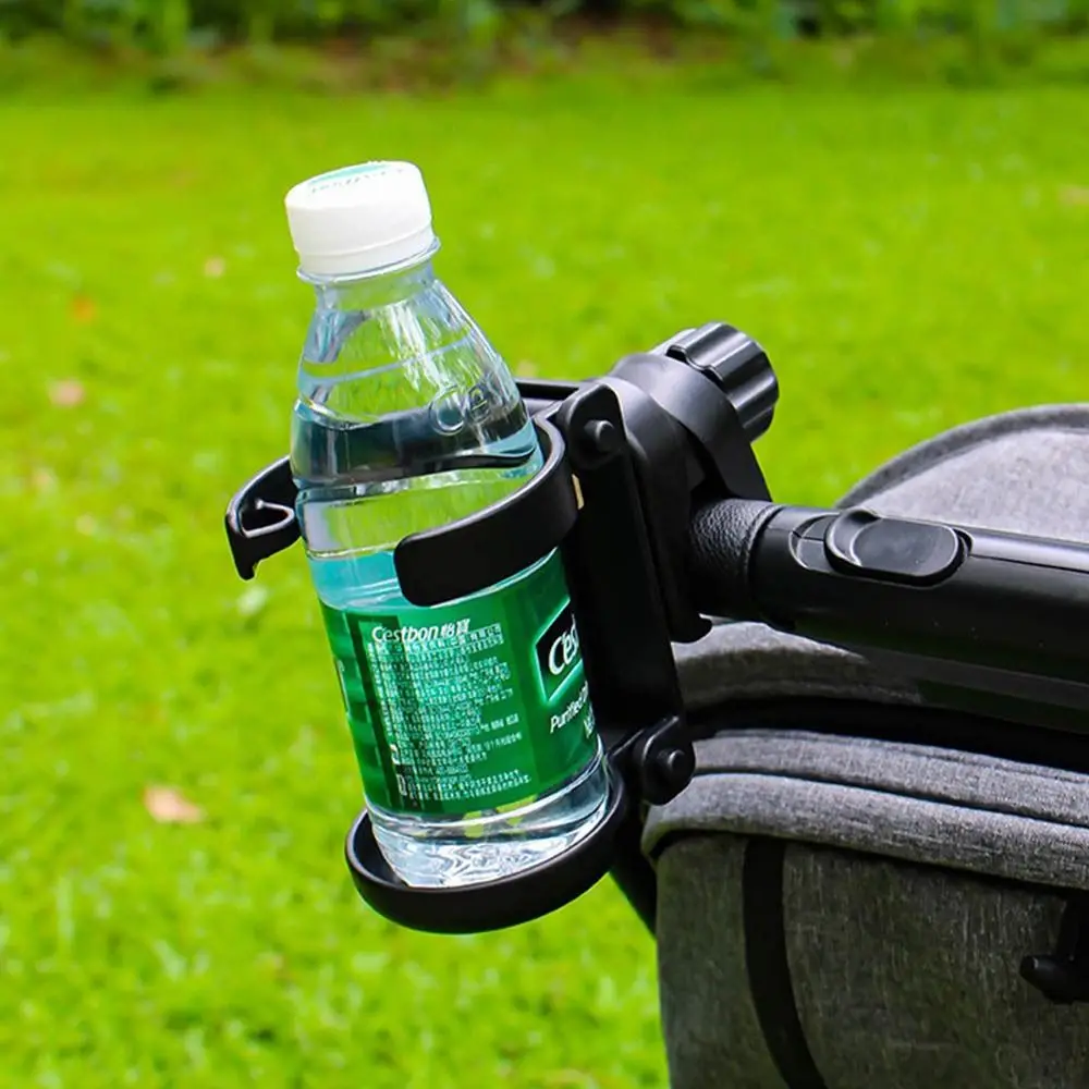 Foldable Baby Stroller Cup Holder Black Adjustment Stroller Bottle Holder Secure Rotatable Children Bicycle Cup Rack Beverage