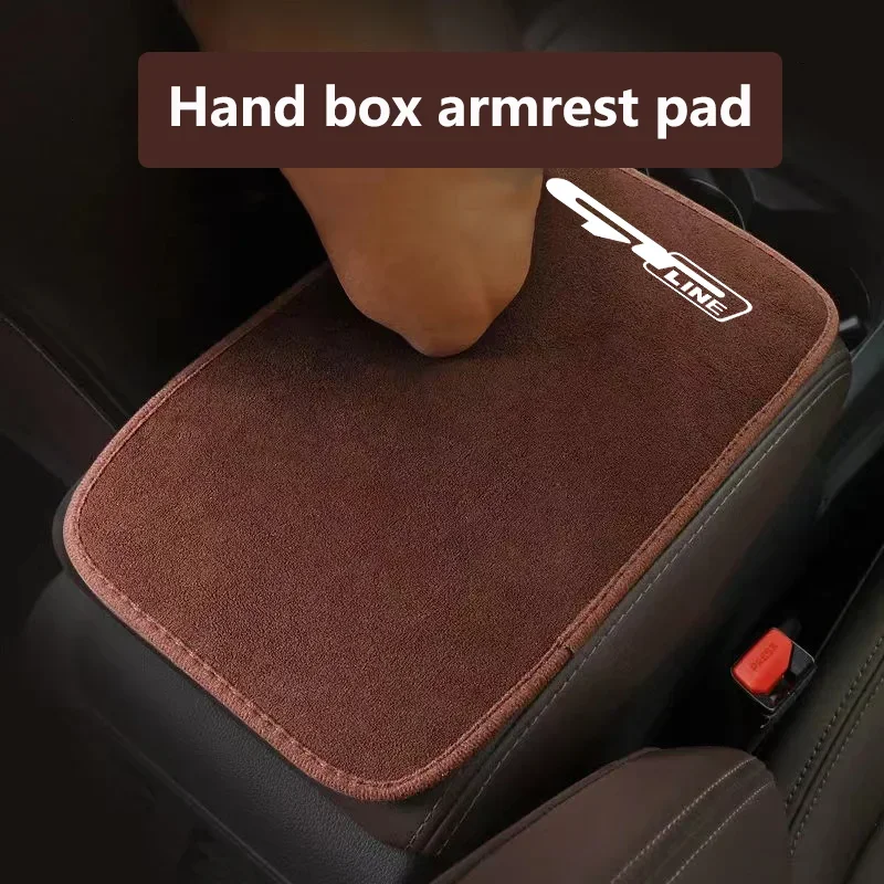 Suede Leather Armrest Mat Arm Rest Protection Cushion Auto Armrests For Kia gt gtline Forte RIO STINGER Seltos K3 K4 K5KX5