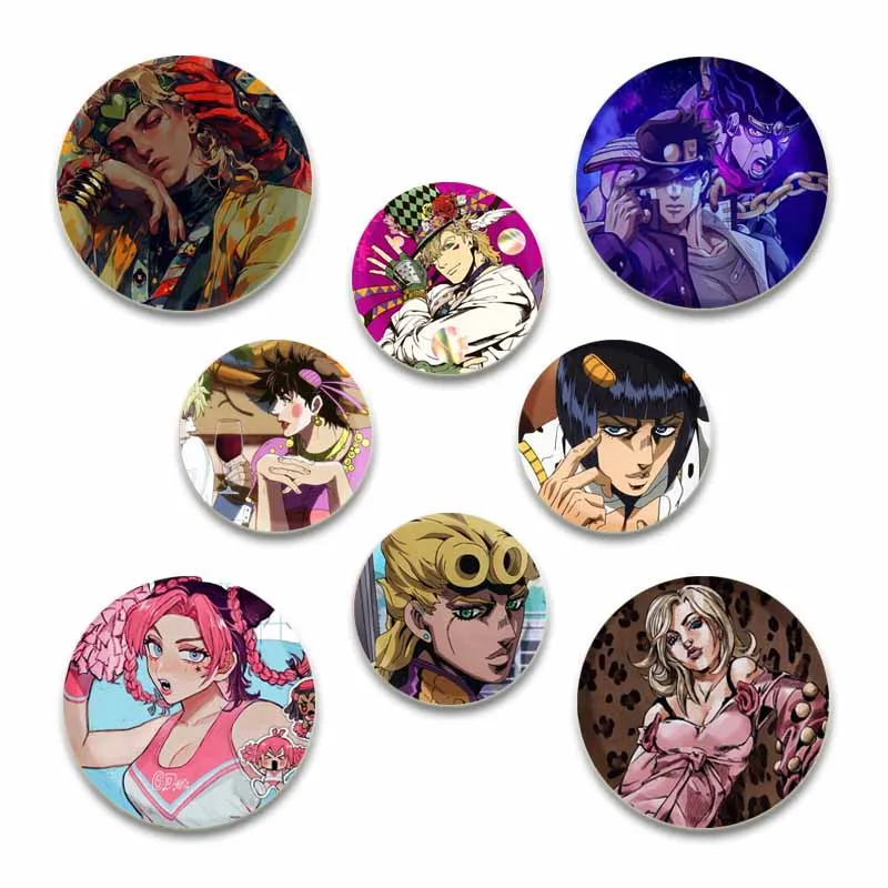 Anime Characters Joseph Joestar/Joutarou Kuujou/Dio Brando/Noriaki Kakyouin Lapel Pin Creative Brooches Badge for Backpack Decor Anime Characters Joseph Joestar/Joutarou Kuujou/Dio Brando/Noriaki Kakyouin Lapel Pin Creative Brooches Badge for Backpack Decor