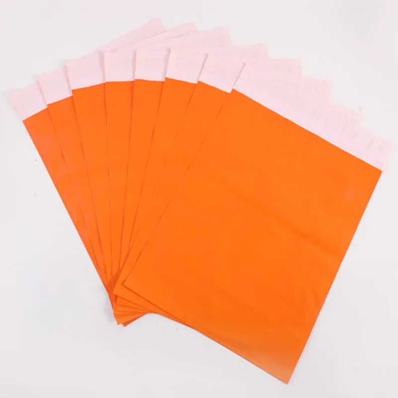 50/100PCS Orange Poly Mailer Adhesive Envelopes Postal Bag DIY Dress Clothing T-shirt Jacket Gift Packaging Mailing Pouches
