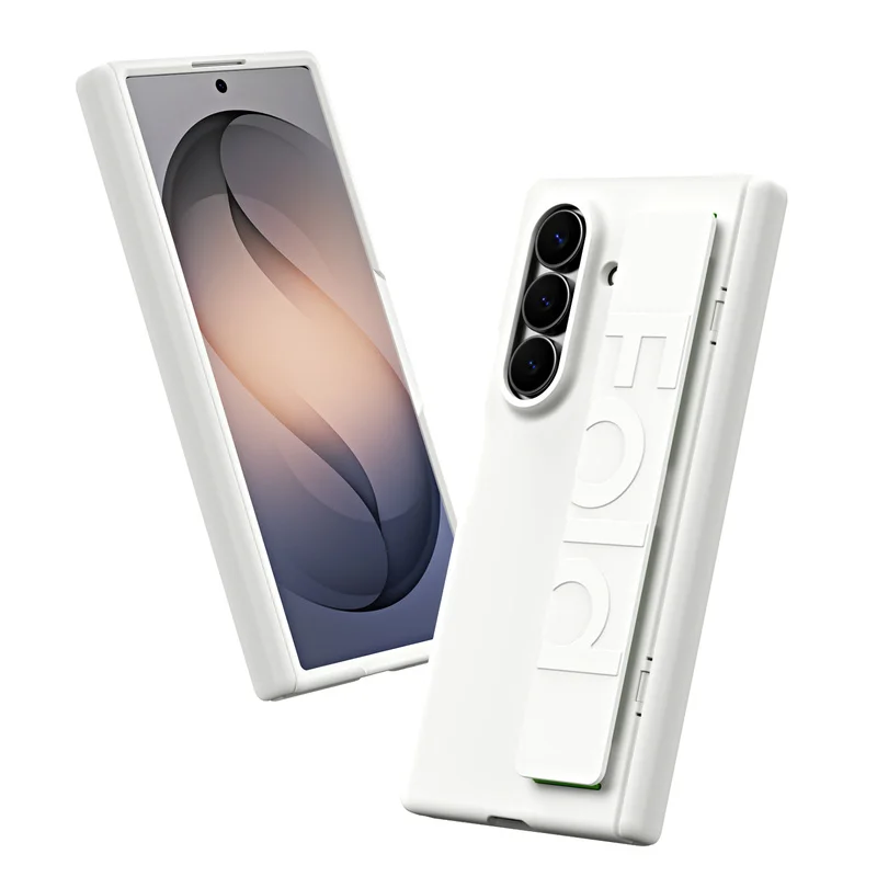 Luxury Silicone Wristband Invisible Bracket Hinge Protection Case For Samsung Galaxy Z Fold 8 Ultra 7 6 5 4 3 Shockproof Cover