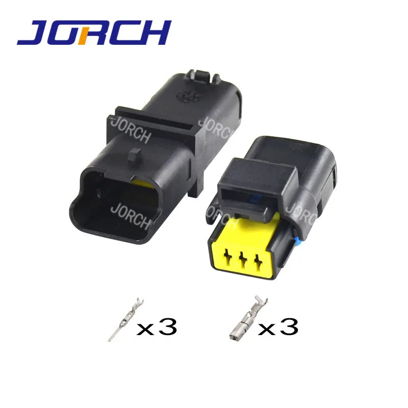 2sets 3pin FCI male and female waterproof automotive sealed wire connector 211PC032S0049 211PL032S0049