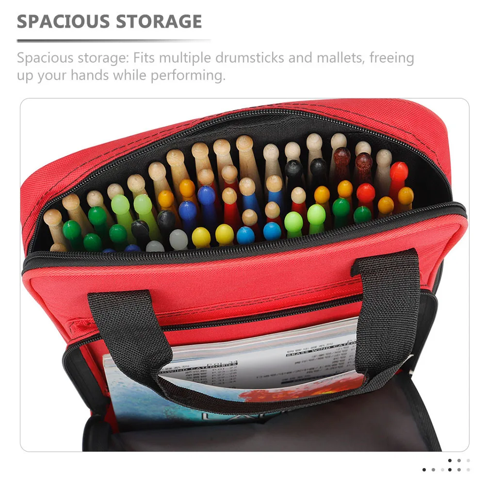 

Drumstick Storage Pouch Spacious Waterproof Oxford Cloth Mallets Holder Bag For Percussion Instruments Organizer Case Drum