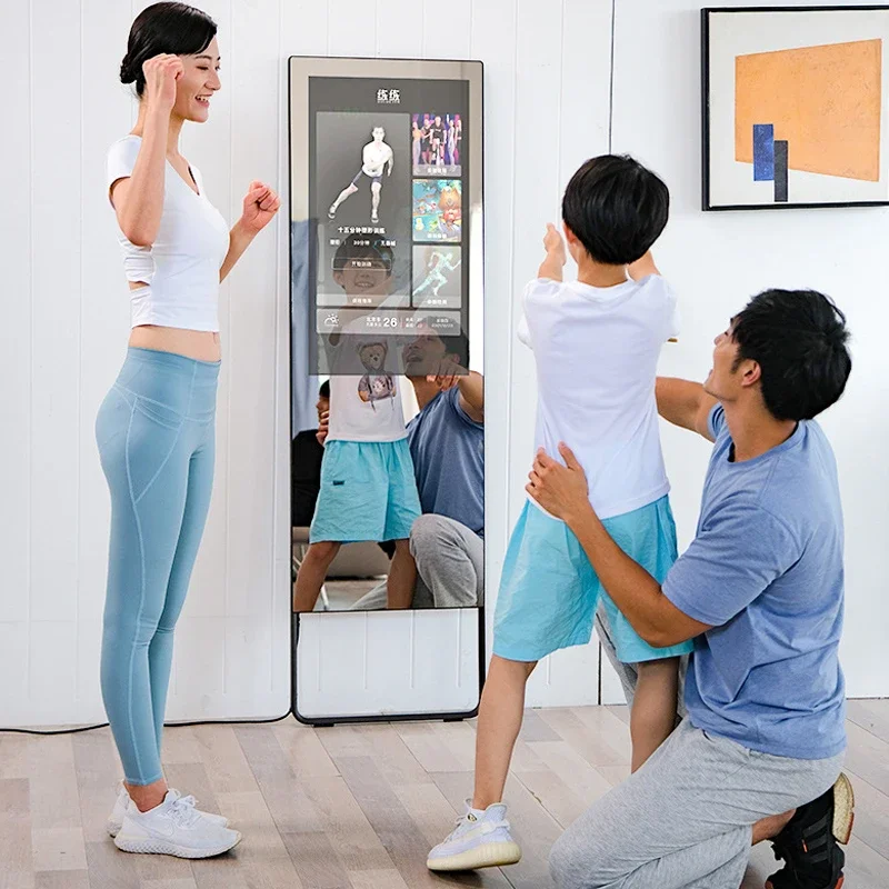 AI Artificial Intelligent AI Fitness Exercise Magic Mirror Touchscreen Android OS Voice Control Wall-mounted Indoor