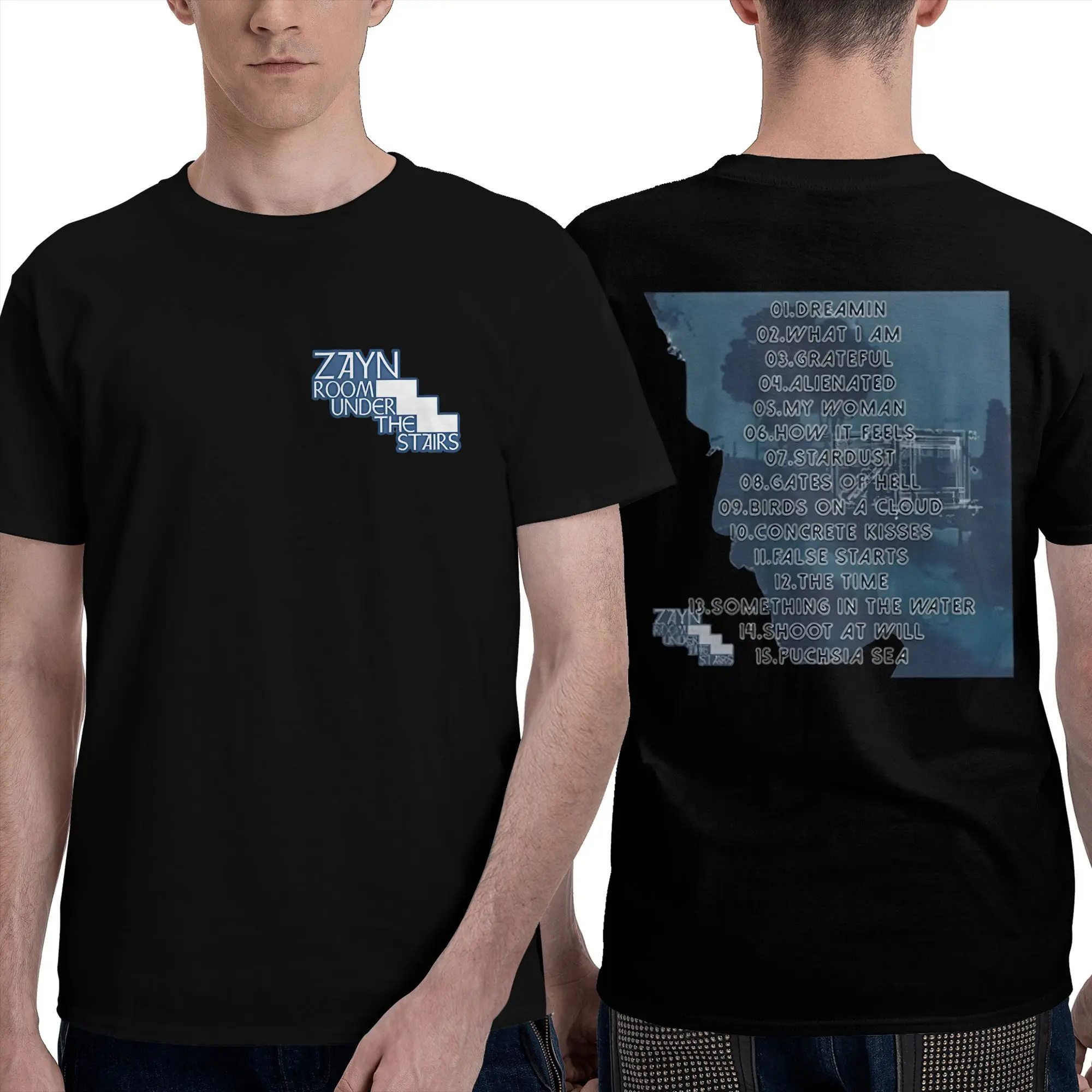 

Футболка «Кімната под лестницами» 2025 года, рэпер Зейн Малик, футболки в стиле Харадзюку, винтажная футболка с короткими рукавами, пляжные хлопковые футболки с круглым вырезом