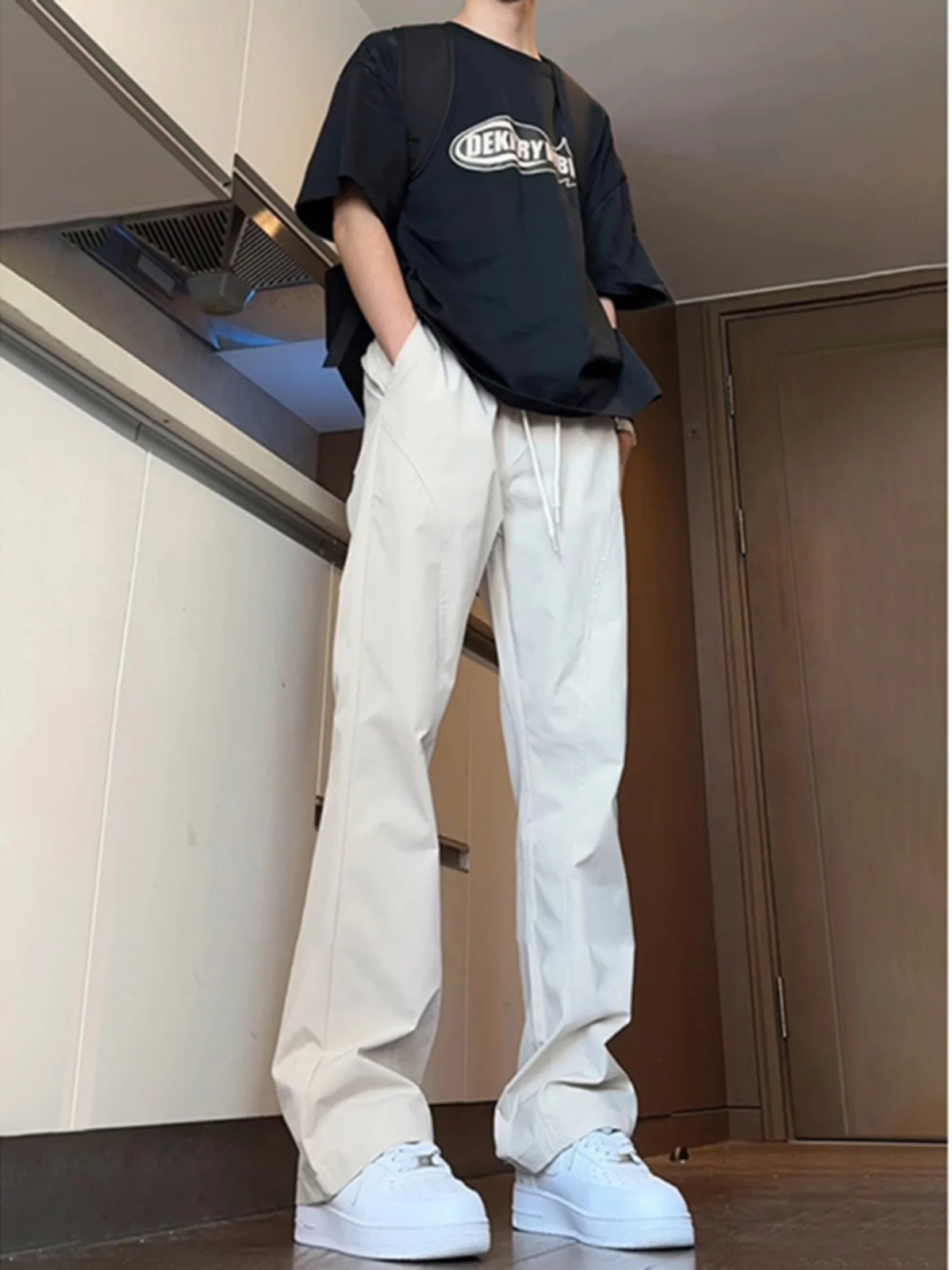 American Sle Waterproof Men's Summer Slim Fit Straight Leg Workwear Pants Faionable Trousers for Casual Ocns