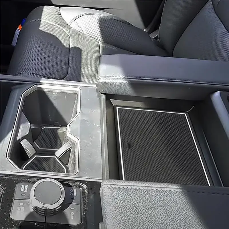 Non‑Slip Dust‑Proof Shock‑Absorbing Storage Groove Liner Interior Accessories For Toyota Tundra 2022Car Door Slot Mat Cup Holder