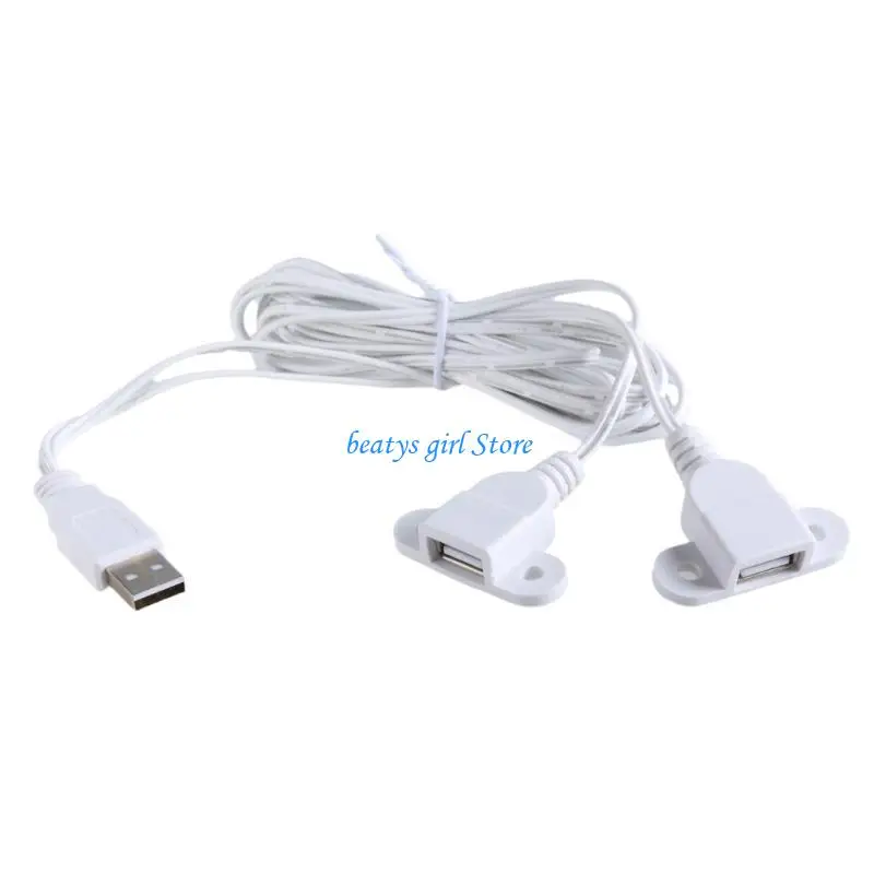 C7AB USB Charging Cable 1 to Splitter 150cm Extension With Ear Holes For Phones, Tablets, And More Fixing Easily