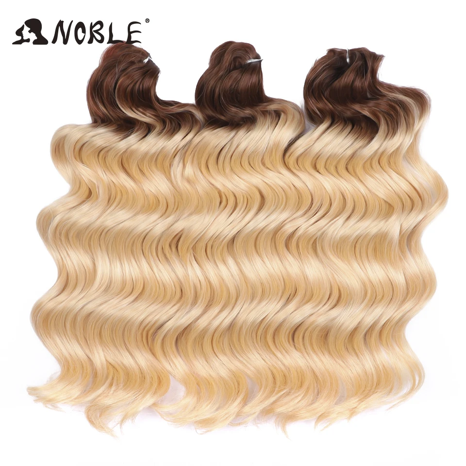 Noble Hair Twist Crochet Lockiges Haar 16“ Regenbogenfarben Tiefe Welle Flechthaar Ombre Blond Wasserwellen Flechthaarverlängerungen – Detail 11