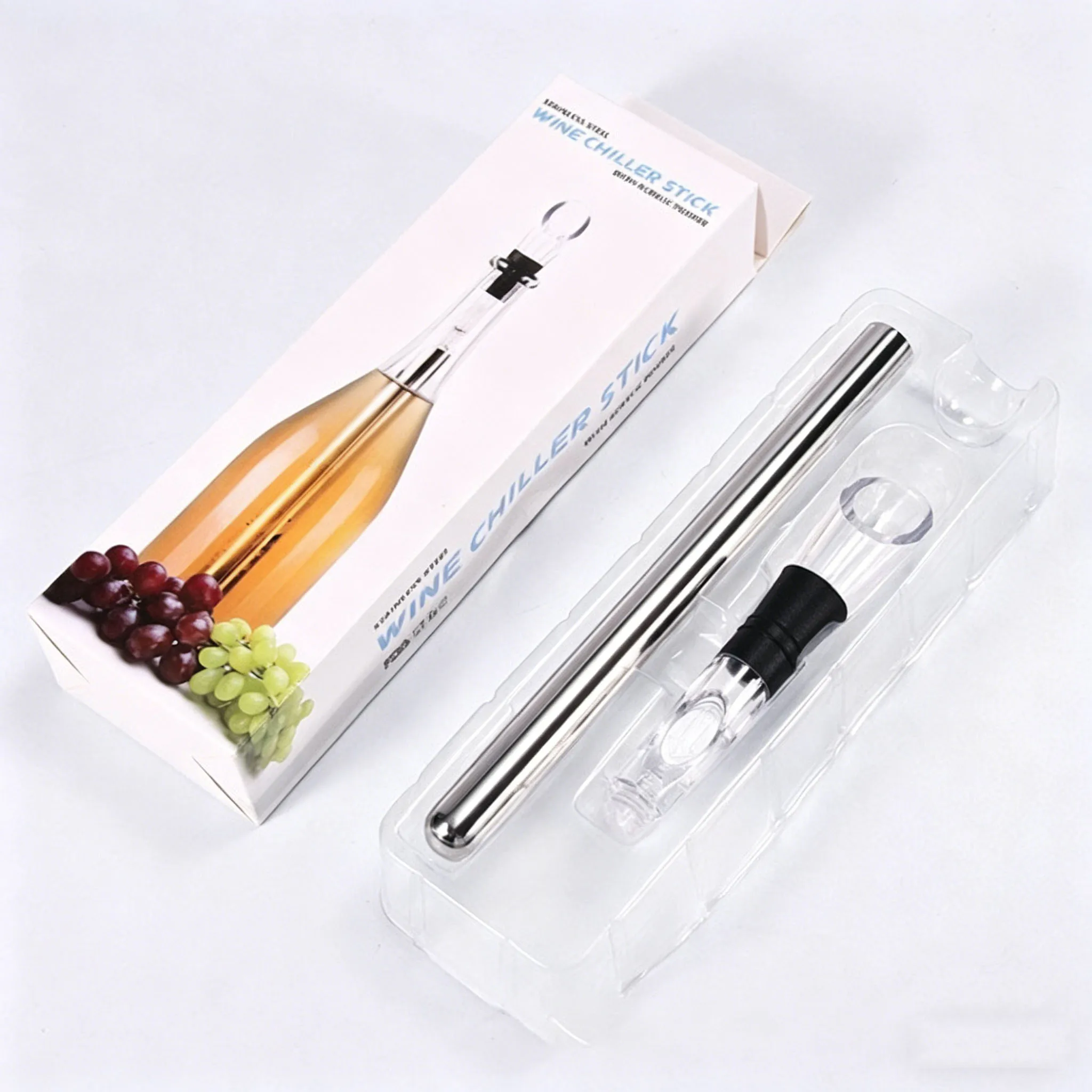 4-in-1 Stainless Steel Wine Chiller Stick with Aerator Pourer Instant Wine Cooling Rod Portable Wine Chiller Wine Home Bar Lover