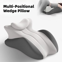 Multi-Positional Wedge Pillow Memory Foam Ergonomic Prone Pillow with Removable Cover Couple Bed Pillow for Body Pain Relief