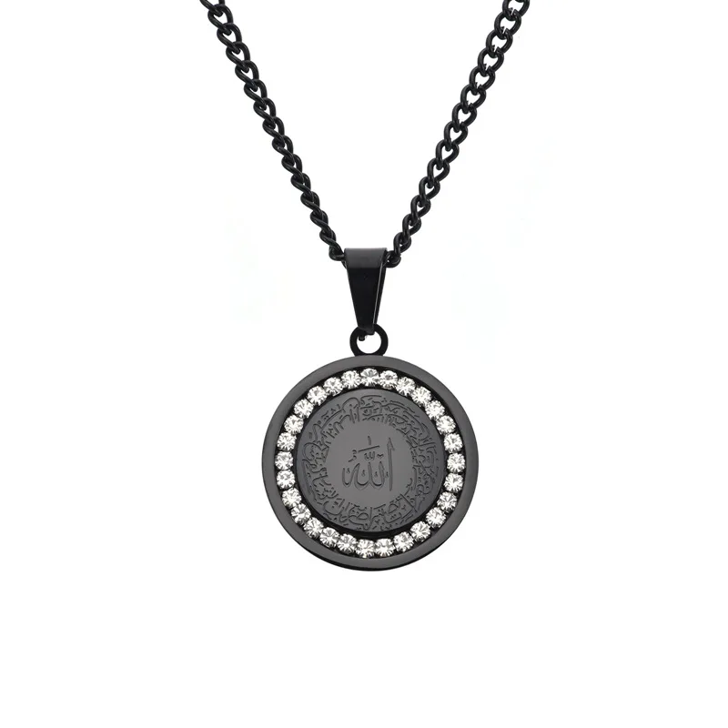 Runde Marke Kristalle Pullover Kette Titan Stahl Männer Frauen Personalisierte Mode Lange Halsketten Schmuck – Detail 6