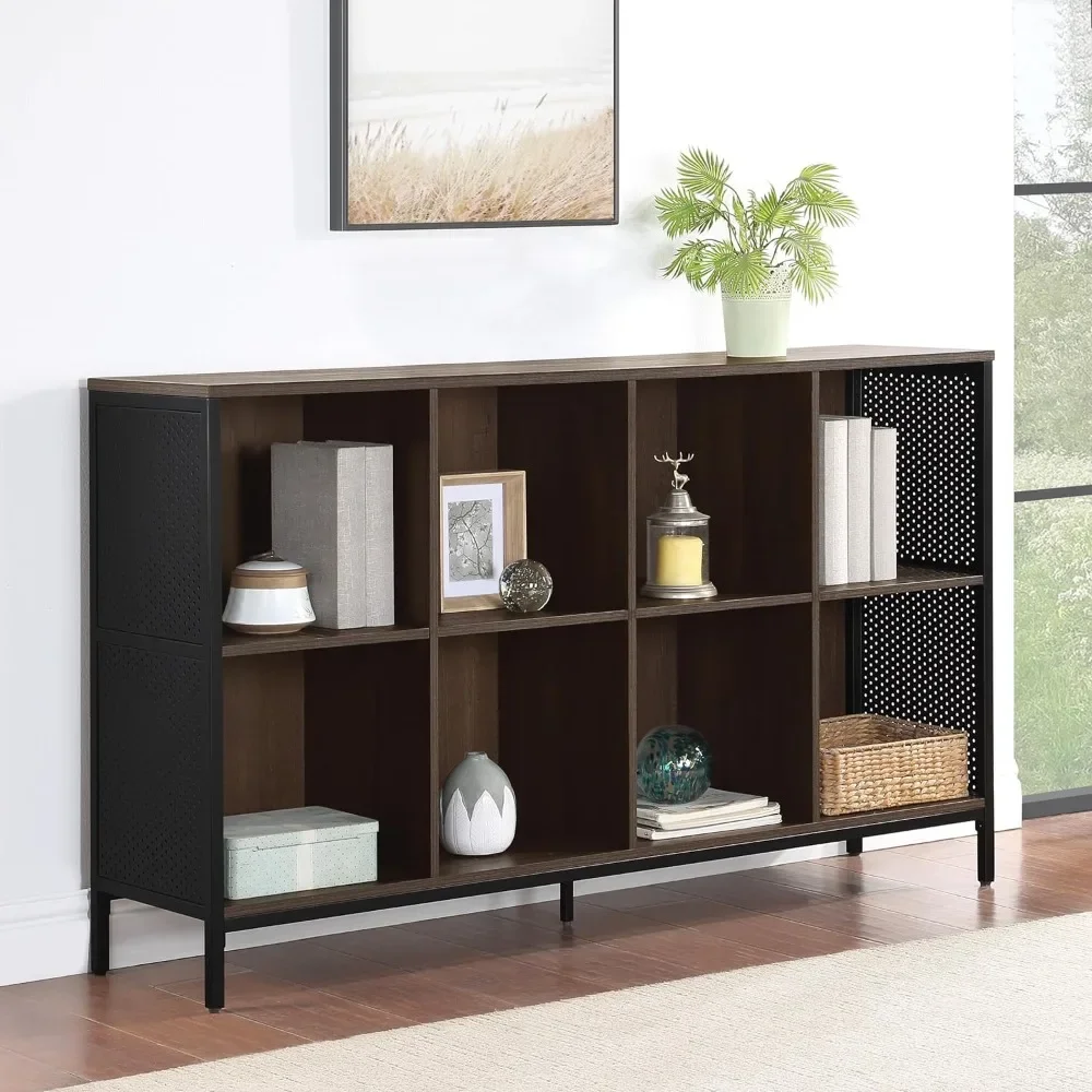 OSP Home Furnishings   Ozark Ash Finish Ace Contemporary Modern Storage Cube Bookcase 8 Cubes