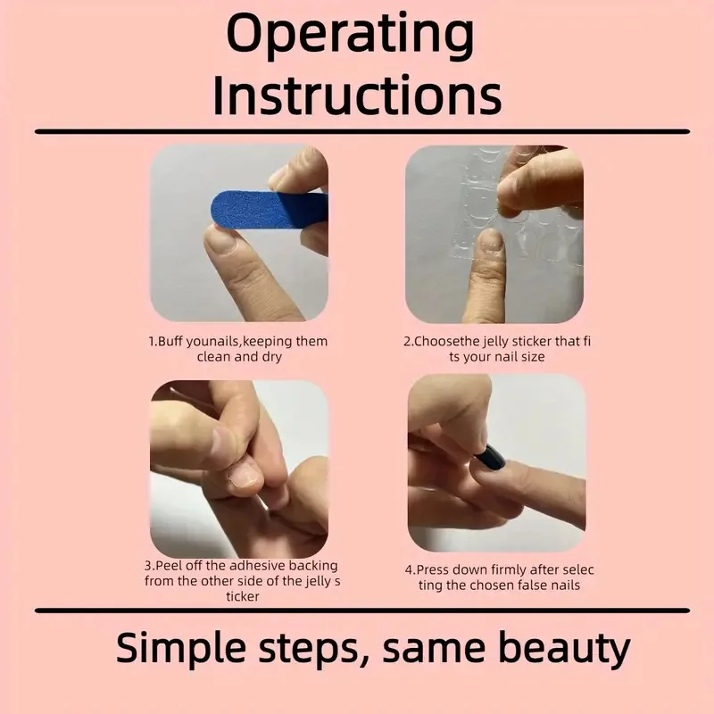 เล็บปลอมสีชมพู Y2K ลายดอกไม้ 24 ชิ้น พร้อมกาวเจลขอบขาวแบบฝรั่งเศส ติดง่าย สไตล์ยุโรป ทรงโลงศพยาว