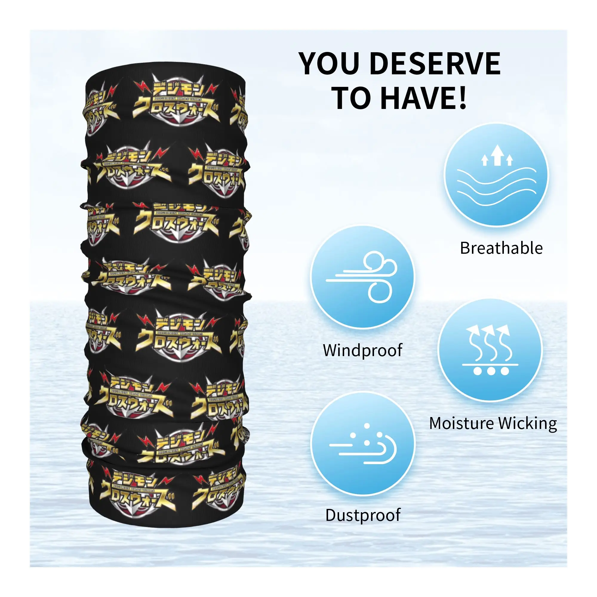 Digimon'ES Japane أنيمي مانغا باندانا الشتاء الرقبة أدفأ الرجال يندبروف التفاف الوجه وشاح للمشي لعبة فيديو الجراب عقال #3