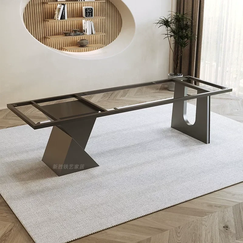 Metal Table Legs & Solid Wood Base – Heavy-Duty Stand for Rock Slab/Marble Table Top, Durable Desk Rack Support