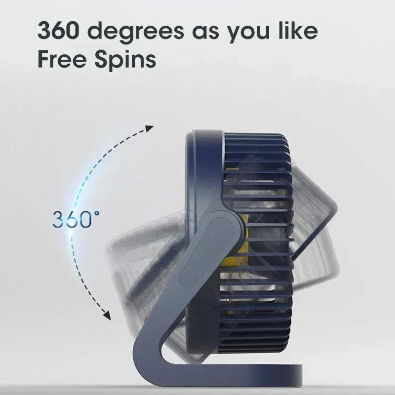 مروحة بمشبك صغير محمولة قابلة لإعادة الشحن عبر USB، مروحة مكتب هادئة عالية السرعة مع تبريد يعمل بالبطارية للسفر في المكتب والطلاب