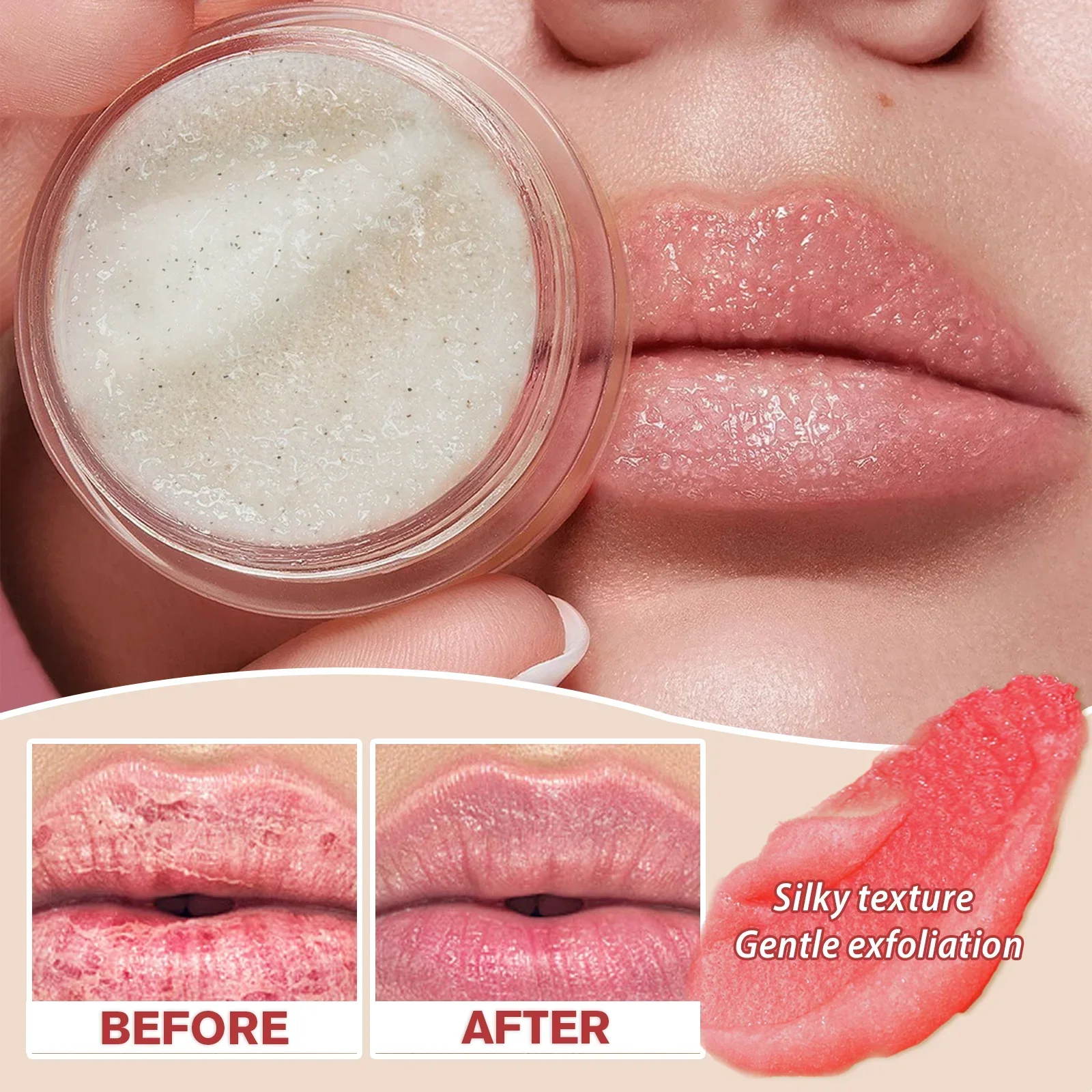 50 جرام مقشر الشفاه نكهة الفاكهة البطيخ الفانيليا مقشر الشفاه ترطيب مغذي تقشير الجلد الميت تقليل الشفاه الخطوط الدقيقة