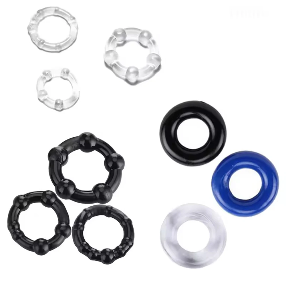 Silicone Penis Ring For Men Penis Exerciser Cock Ring Scrotum Glans Lock Delay Ejaculation Male Masturbator Sex Toys Man Erotic