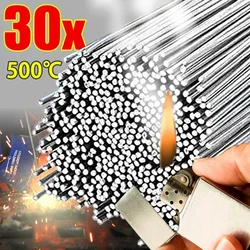 10/30Pcs Aluminum Welding Rods Low Temperature Melt Universal Silver Weld Bars Cored Wire 1.6/2/2.5mm Rod Solder Repair Holes