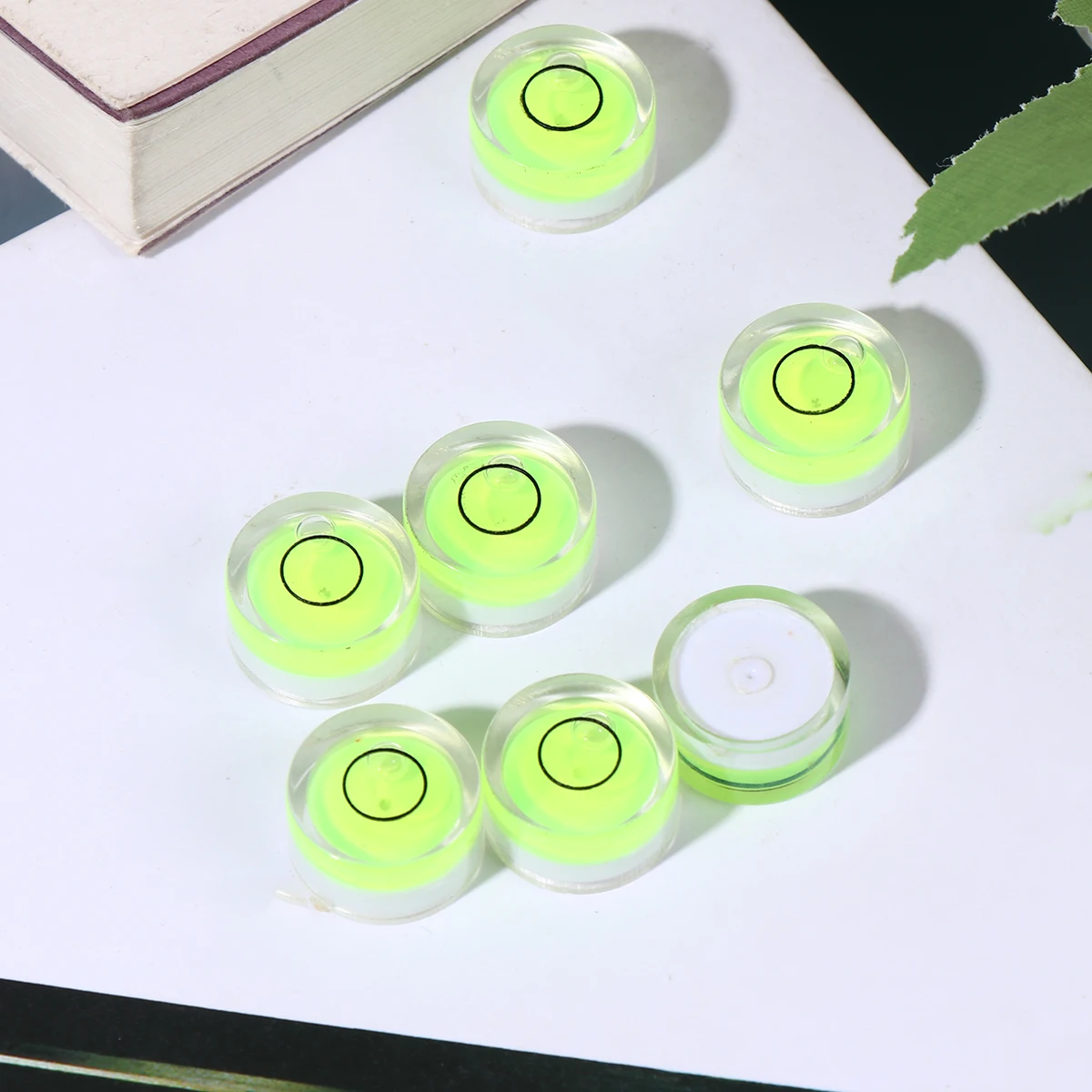 10 قطعة 18X9 مللي متر فقاعة دائرية واضحة الاكريليك الدقة مستوى الروح لإطار الصورة عبر غرزة معلقة معايرة أفقية