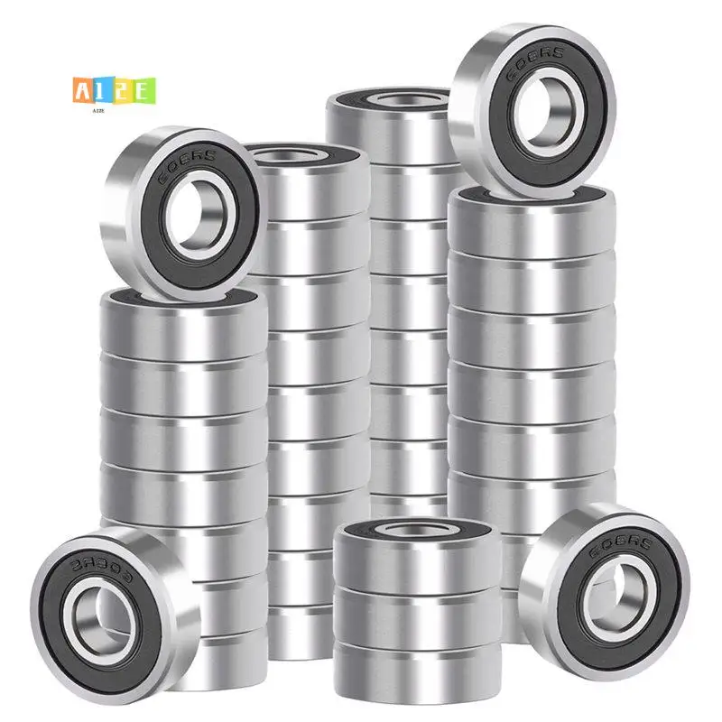 A12E-40Pcs 608RS Ball Bearings 8X22x7mm Miniature Deep Groove Carbon Steel Sealed Ball Bearings