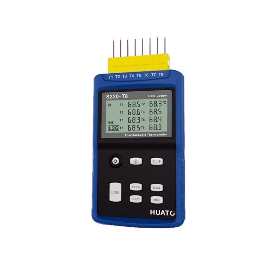 2026/Hot-selling/HUATO S220-T8 HVAC oven use 8 channel thermocouple thermometer K-type probe/oven safe thermometer