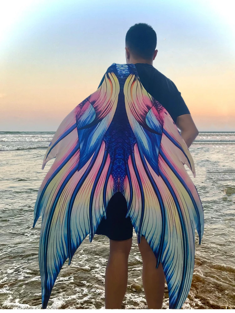 Duiken Zeemeerminstaart Dames Heren HOT Black Pearl Big Tail Strandkostuums Badpakken Bikini Pool Party Cosplay Comfortabel en knus