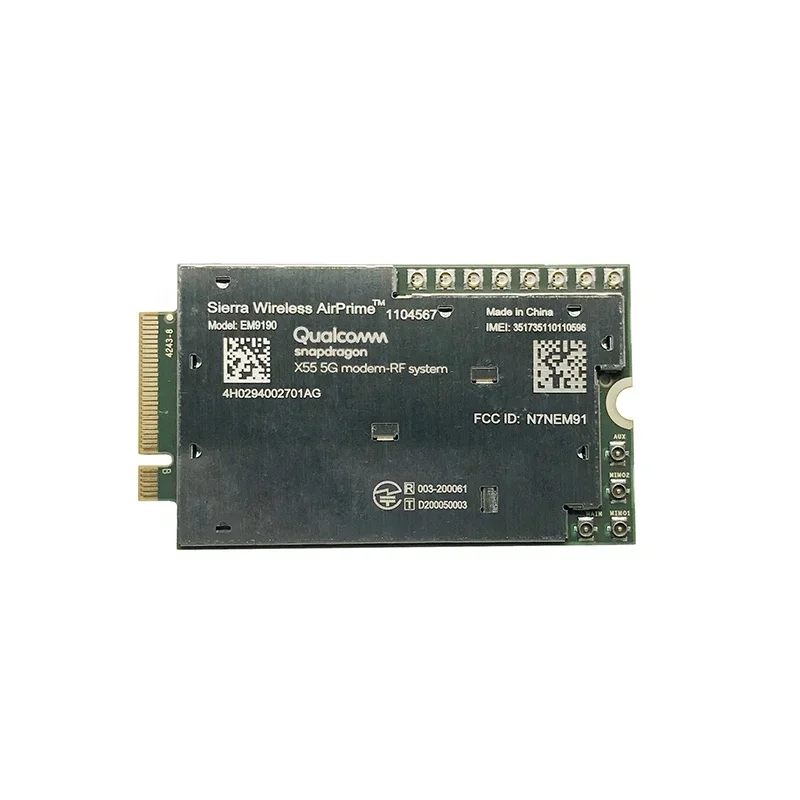 وحدة AirPrime Sierra EM9190 5G M.2 NR Sub-6 جيجا هرتز ووحدة mmWave Qualcomm X55 CAT20 AT&T Docomo LGU + Telstra Verizon