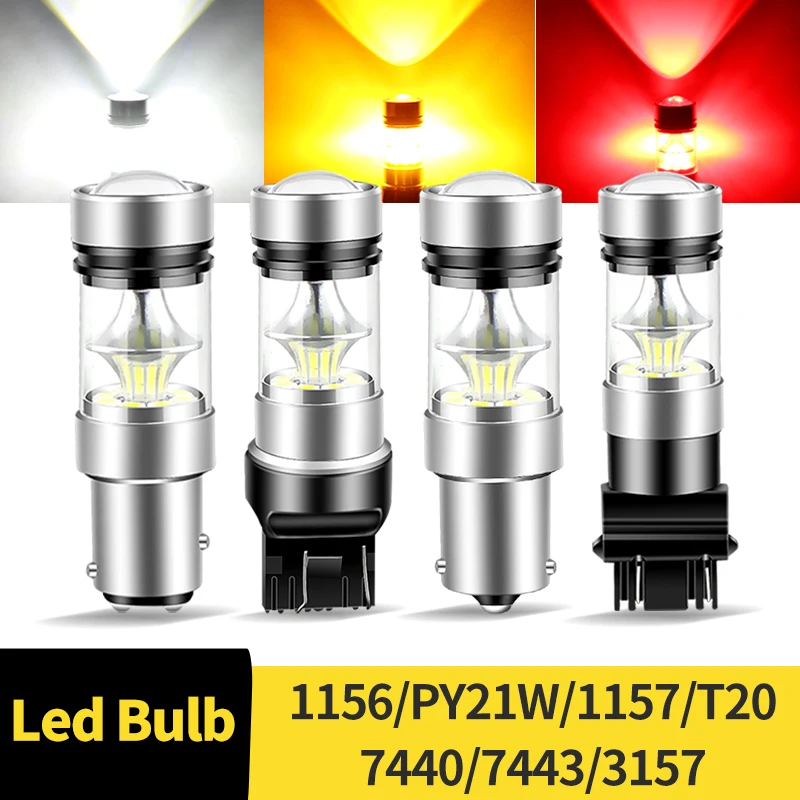 Image of 2PCS LED Birne 1156 BA15S P21W 1157 BAY15D P21/5W BAZ15D P21/4W 3157 P27/7W T25 7443 W21/5W T20 Bremse Reverse Blinker Lichter