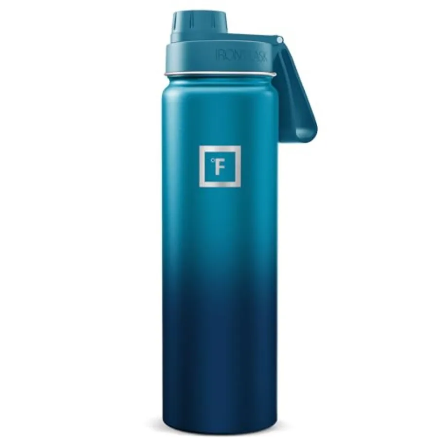 

Camping and Hiking Hydration Flask with Spout Wide Mouth Insulated Stainless Steel Sports Water Bottle - Dark Night 24 oz - Spo