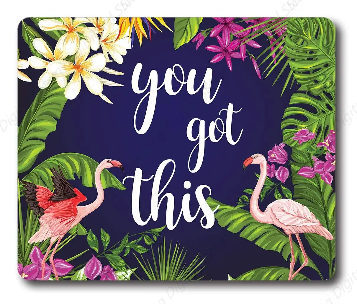 

Computer Mouse Pad You Got This Inspiring Quote Mouse Pad Tropical Flower Design Game Rubber Mouse Pad 25*30cm