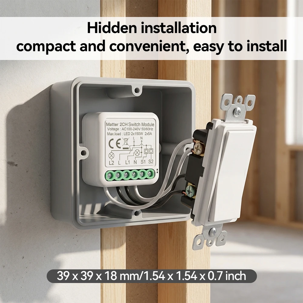 Matter Smart Switch Breaker Module Circuit Breaker WiFi Smart Home Automation Collaborates with Homekit Alexa Google Smart Tings