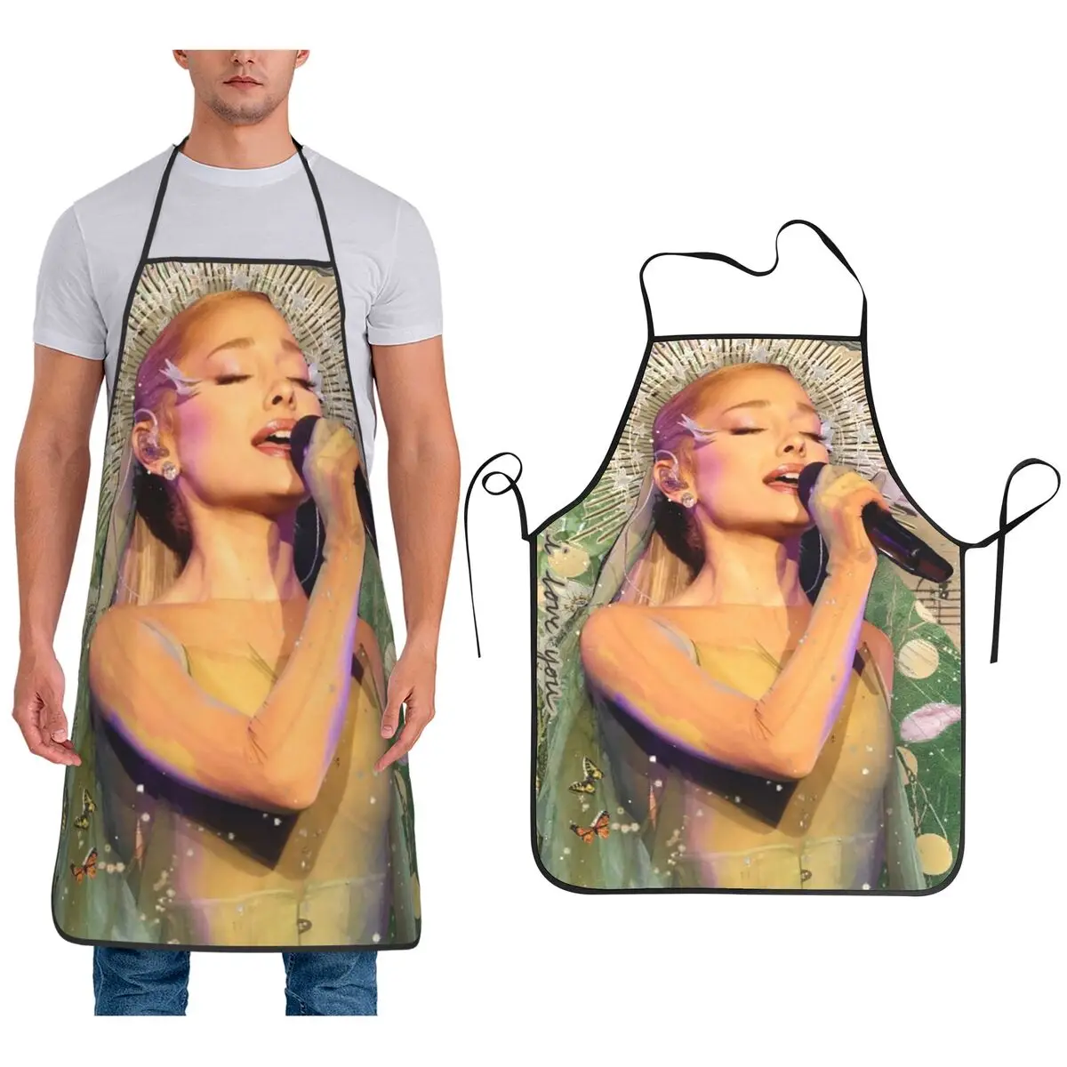 

Ариана Гранде певица фартуки шеф-повар кулинария кухня Tablier водонепроницаемый нагрудник кухонный сарафан для уборки для женщин мужчин живопись