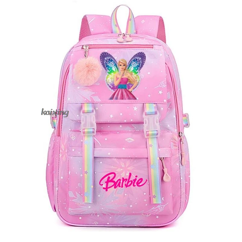 Barbie the movie Girls Kids School Book Bags Women Teenagers Schoolbags Travel Laptop Rainbow Backpack Travel Laptop Backpack