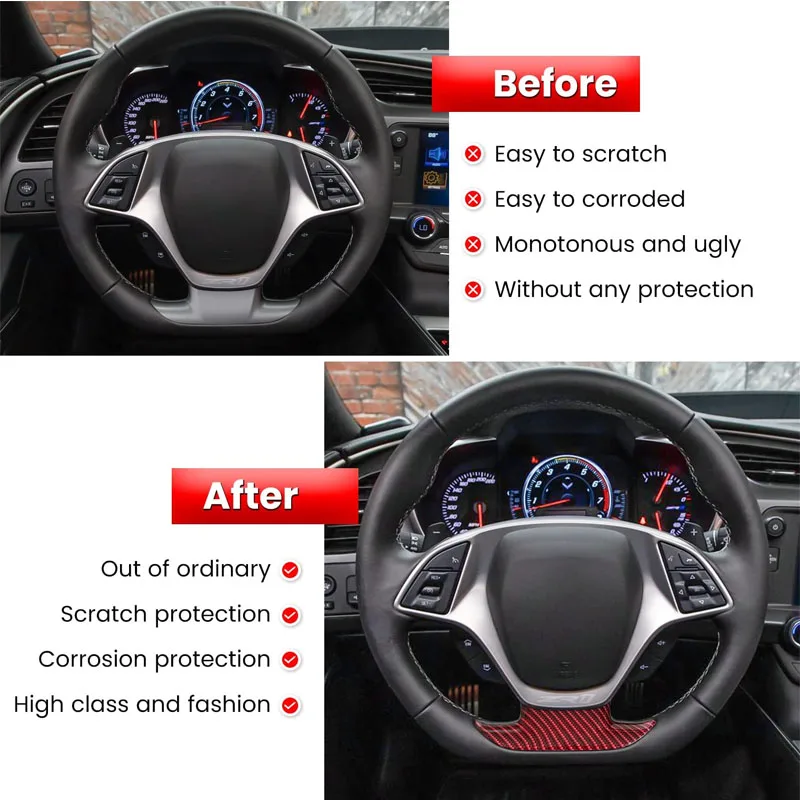 ألياف الكربون نظرة غطاء عجلة القيادة صب غطاء الكسوة ل شيفروليه كورفيت C7 Z06 Z51 ZR1 ستينغراي جراند سبورت 2014 - 2019