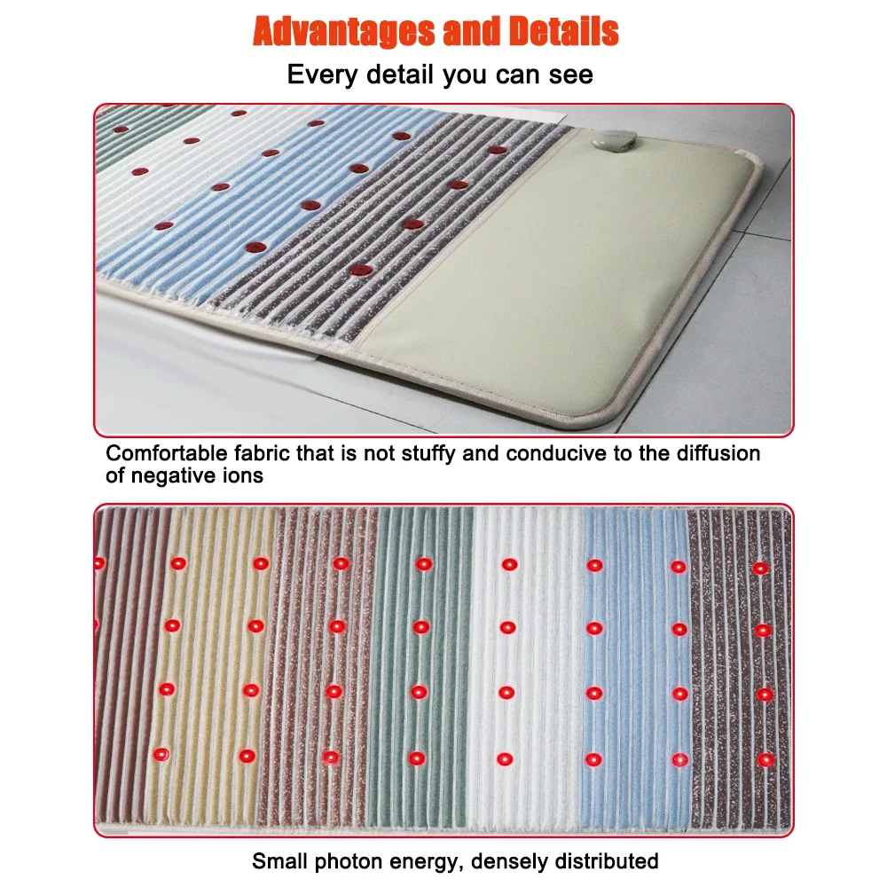 7 Color PEMF Photon Energy Mat Natural Gem Infrared Physiotherapy Blanket Pulse Magnetic Therapy Relieves Whole Body Pain