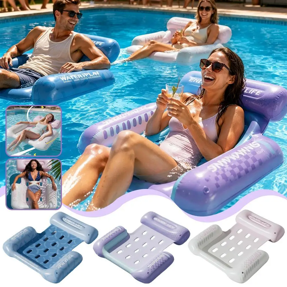 Multi Function Inflatable Swimming Pool Float Lounger Water Hammock Air Mattresses Bed for Beach Water Sports Party Supply 1PCS - view 2