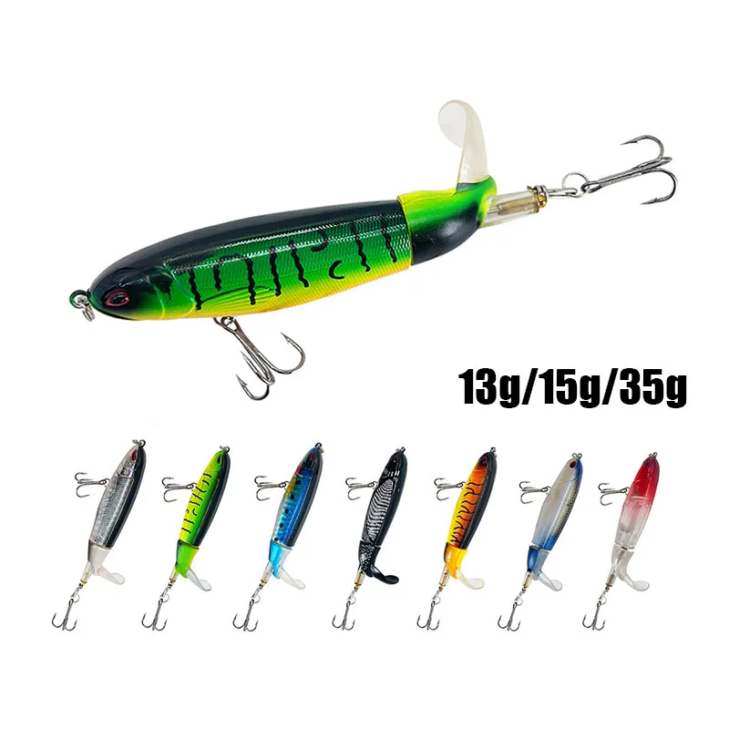 Whopper Popper 10cm/11cm/14cm Topwater FIshing Lure Blowups Pike Baits Rotating Tail Fishing Tackle Crankbait Wobblers