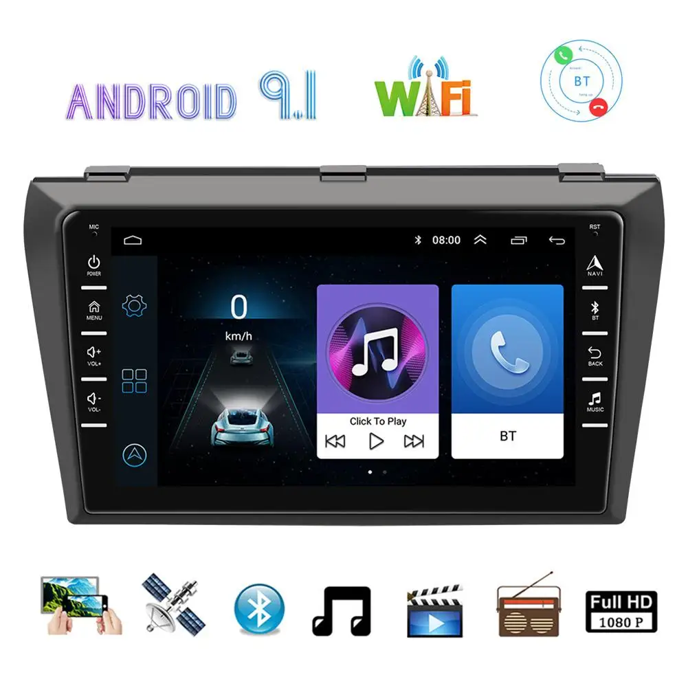 

Car Multimedia Player 8-inch Central Control Android 9.1 Navigator Reversing Camera Compatible For Maz-da 3 2004-2012