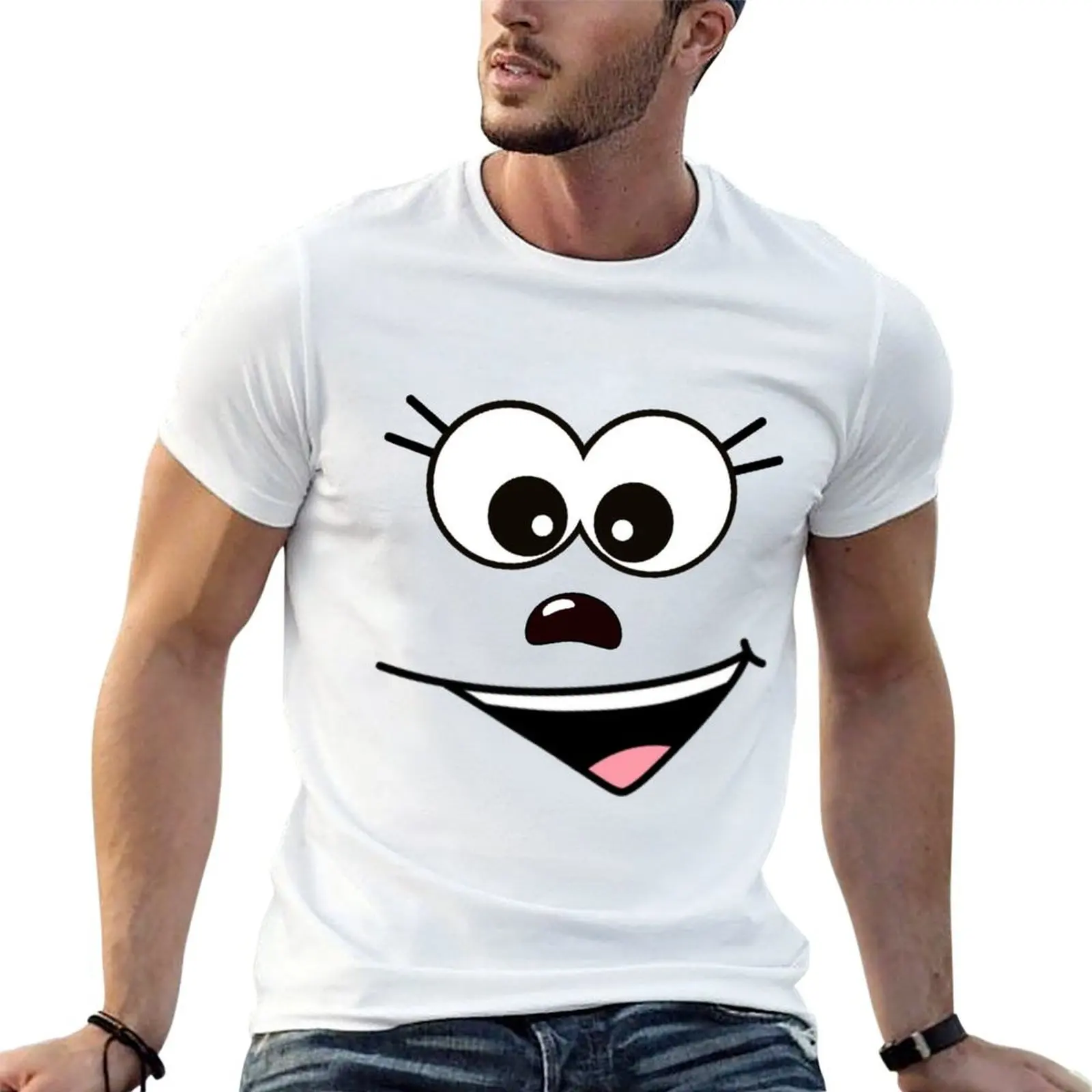 Smiling face T-Shirt Plus Size Simple Casual Top