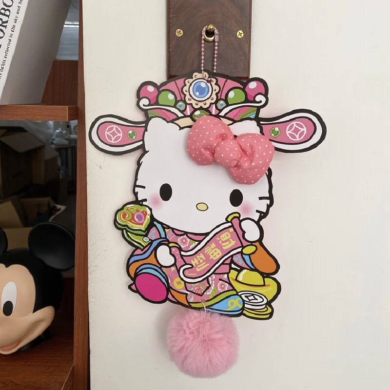 2024 New Kawaii Sanrio 3d Hellokitty God Of Wealth Wall Decoration Cute Pendant Decoration New Year Christmas Gift Toy