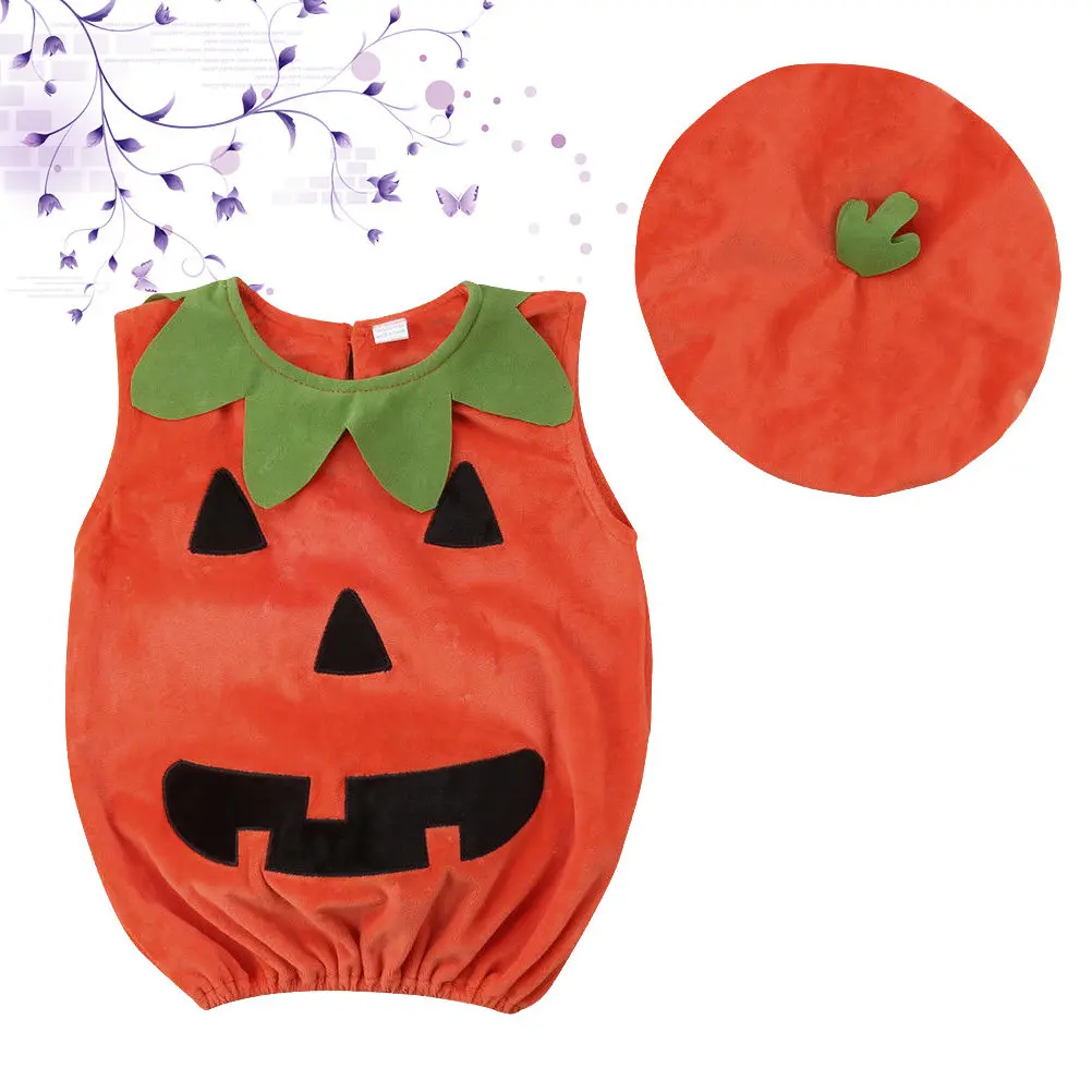 Halloween Pumpkin Outfit for Infant Cute Playwear Roomy Fit Over Clothes Great for Fall Festival and Pranks Halloween Costume